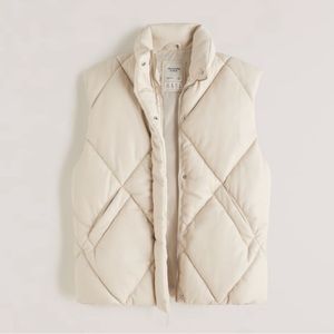 NWT A&F Oversized Vegan Leather Quilted Vest